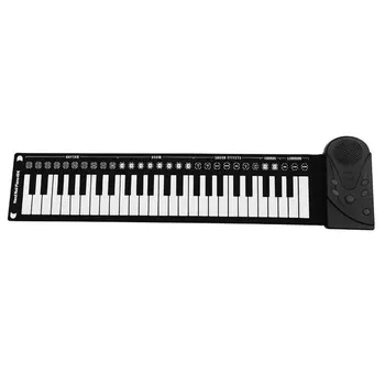 

49 Key Hand Roll Piano Children'S Electric Piano With Horn Folding Silicone Electronic Organ Cross Border