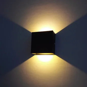 

6W dimmable 110V 220V LED Aluminium wall light rail project Square LED lamp bedside room bedroom lighting WJ914