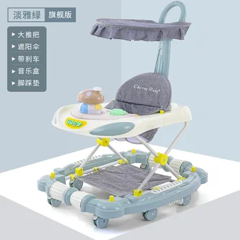 

2-in-1 baby walker multi-function anti-rollover variable rocking chair 6-18 months baby light folding child assistant stroller