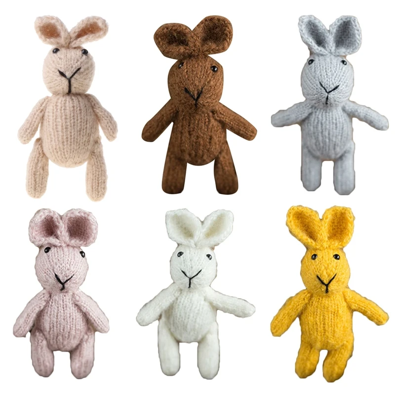 

Cute Crochet Knitted Rabbit Doll Toy Newborn Baby Infant Photo Photography Props