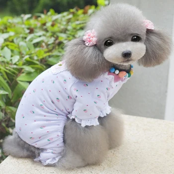 

100% Cotton Dog Pajamas Soft Comfortable Dog Jumpsuit Summer Pet Overalls Dog Clothes