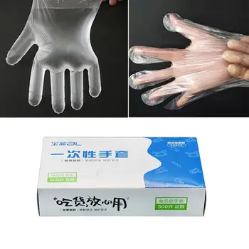 

1000pcs PE Disposable Gloves Home Kitchen BBQ Multifunction Clear Sanitary Gloves Plastic Dishwashing Catering Gloves