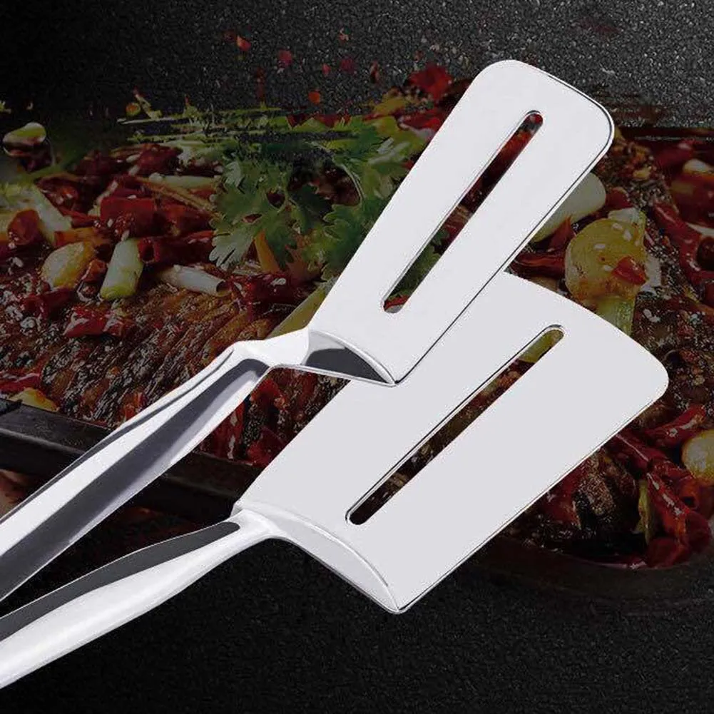 Stainless Steel Food Tongs Fried Fish Steak Clip Tong BBQ Grilling Tong Non-Stick Barbecue Grilling Cooking Tongs Kitchen Tools