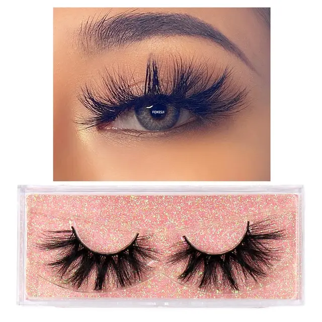 FOXESJI Makeup Eyelashes 3D Mink Lashes Fluffy Soft Wispy Natural Cross Eyelash Extension Reusable Lashes Mink False Eyelashes Z01