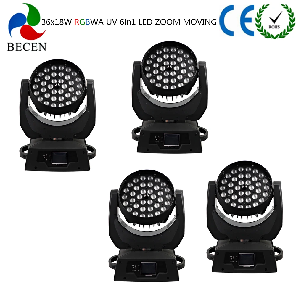 Светодиодный сценический светильник s 36x18W Zoom движущаяся головка 6in1DMX сенсорный
