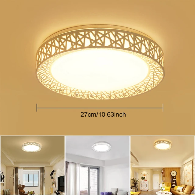 Plafonnier LED nid rond lampe de plafond pour salle à manger chambre