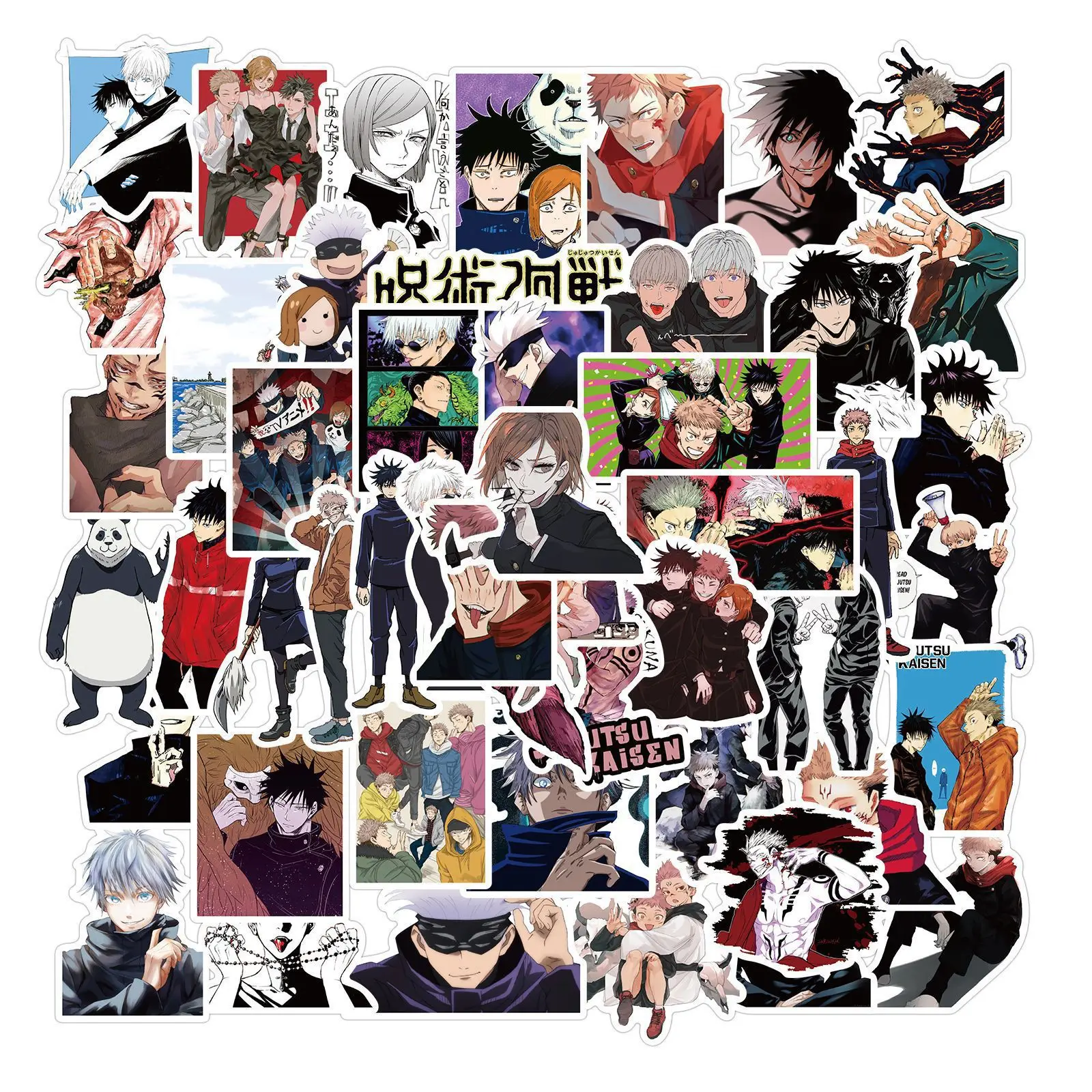 Pegatina de Anime Jujutsu Kaisen para monopatín, funda de teléfono para bicicleta, refrigerador, motocicleta, juguete de PVC, regalo, 10/30/50/100 Uds.
