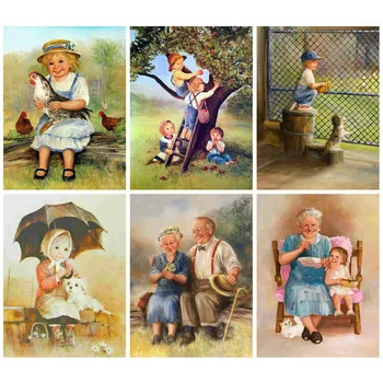 

HUACAN Diamond Painting Accessories Child Decoration Home Embroidery Full Display Couple Handmade Gift Diamond Art