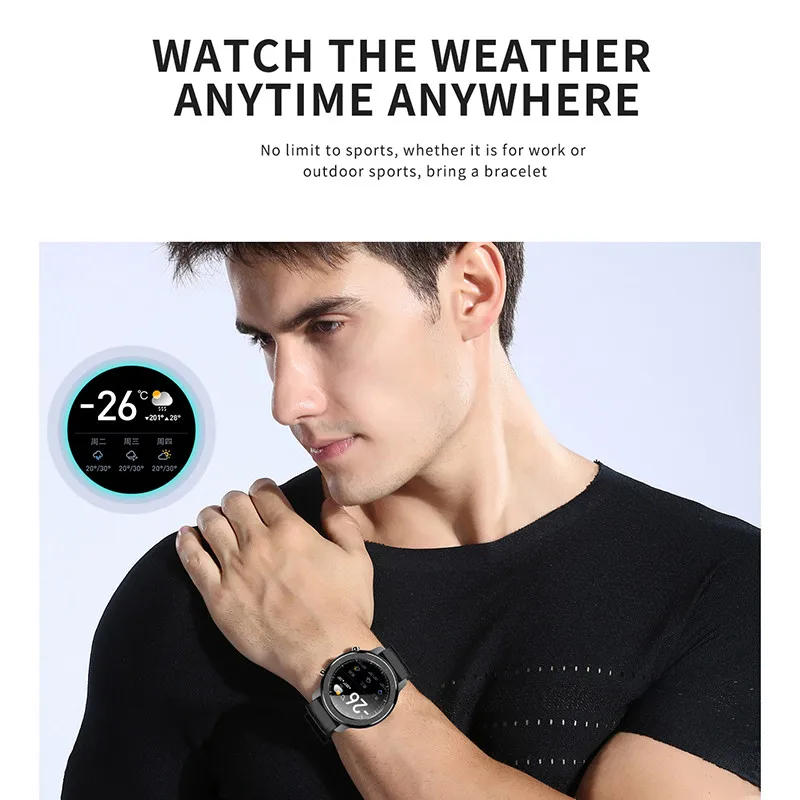F12 Smart Watch Men Blood Pressure Smart Clock Round Waterproof Smartwatch Sport Health Bracelet Watch Smart For Android Ios