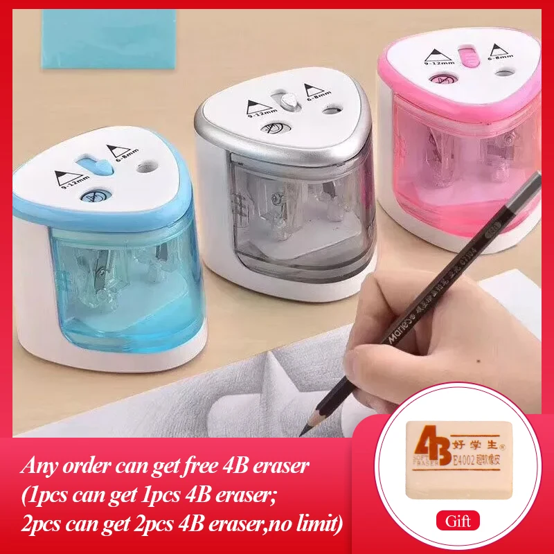 Double Holes Electric Pencil Sharpener School /Office Stationery GO 