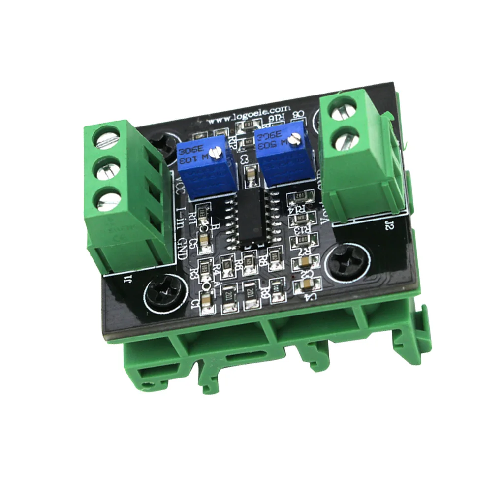 Current To Voltage Module 4-20mA To 0-10V Isolation  Signal Converter With Green Base