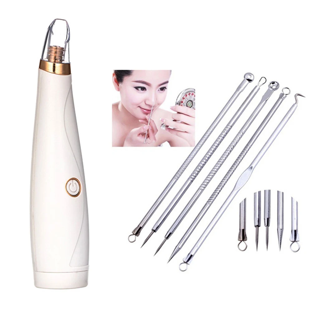 6 In 1 Electric Facial Blackhead Remover Nose Pore Pimple Cleaner Extractor Kit Black Spots Pore Cleaner Skin Care Machine