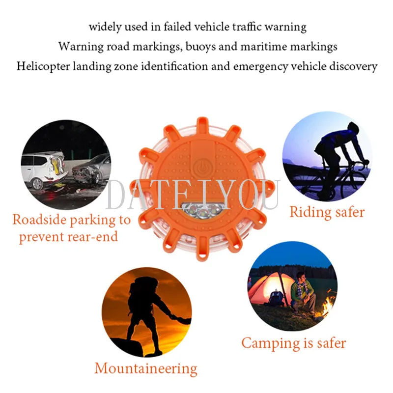 Red Blue Led Police Road Led Light Emergency Car Lights Road Flares Warning Night Lights Roadside Disc Beacon