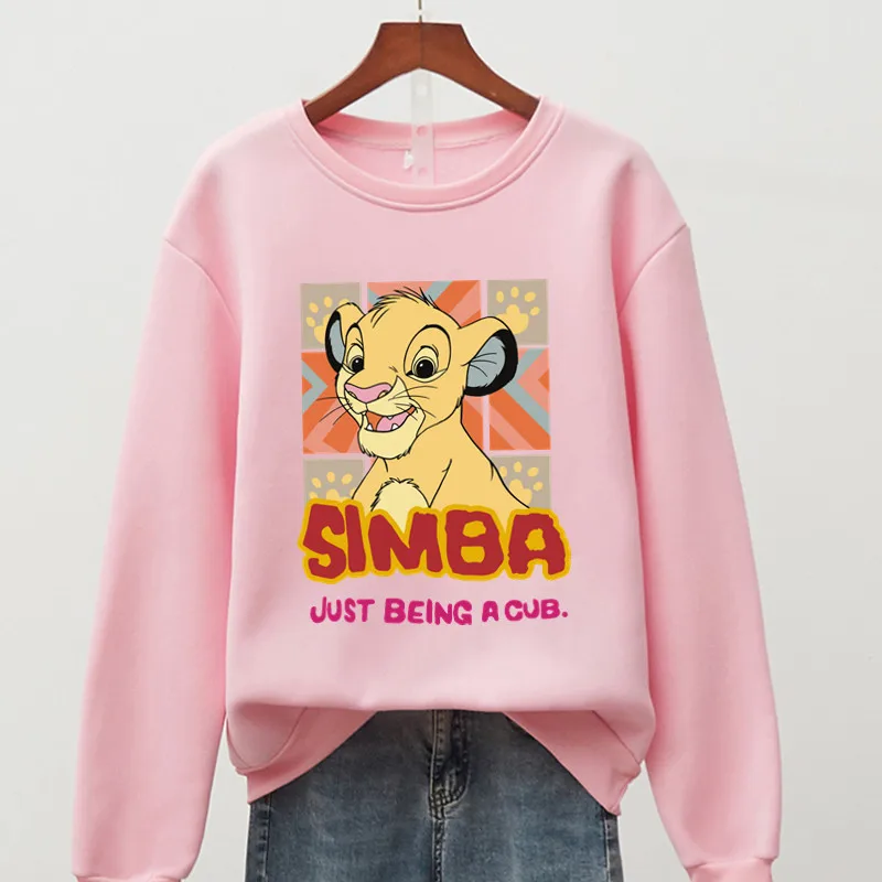 Hot US Anime Simba Hoodies Men Women 90s Aesthetic Streetwear Autumn Winter Warm Fashion The Lion King Sweatshirts Male Felmae
