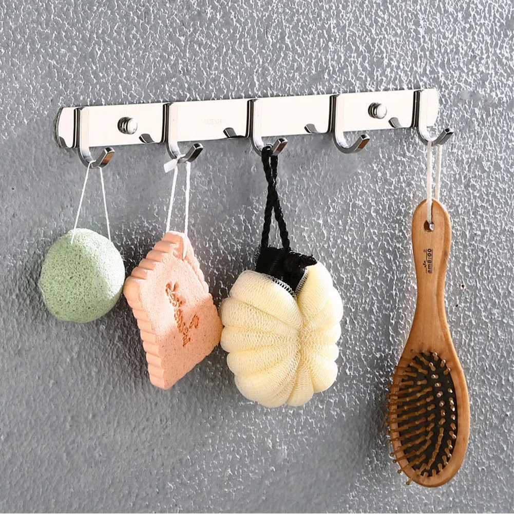 Крючок для одежды, настенный рельсовый стеллаж для ванной комнаты, экономия пространства, нержавеющая сталь, дверь для одежды, легкая установка, шляпа, халат, для хранения в спальне