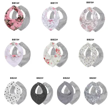 

2020 Cotton Linen Infant Baby Bib Floral Print Burp Cloths Adjustable Double-deck Burp Cloth Drooling Accessories Fashionable