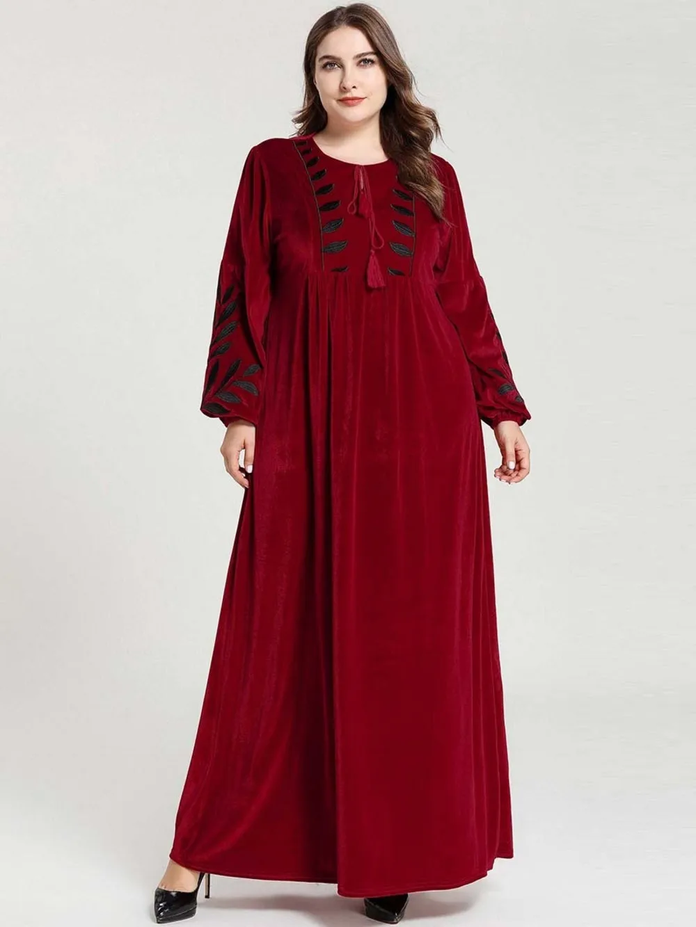Горячая Вышивка Abaya Дубай Турция хиджаб мусульманское платье вечерние платья Faldas