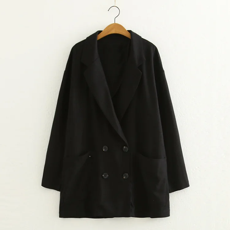 

F2989-yd-Europe And America WOMEN'S Dress 2019 Spring And Autumn New Style Boyfriend-Style Double Breasted Weeping of the Suit J