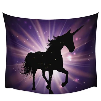 

Unicorn Black Purple BackgroundTapestry Wall Hanging Bedroom Wall Dormitory Home Decoration Tapestry Wall
