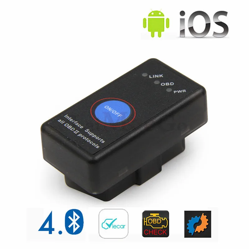 Автомобильный диагностический сканер ELM 327 V1.5 PIC18F25K с переключателем obd2 Bluetooth 4 0 ODB2