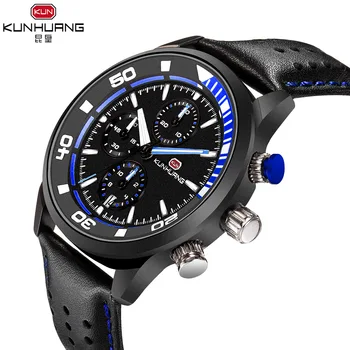 

Kunhuang Brand Men Multifunction Business Quartz Watch Fashion Casual Calendar Sports Luminous Waterproof Wristwatch Relogio