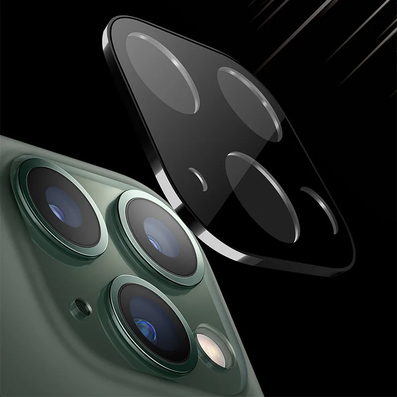 Для iPhone 11 Pro Max Защита объектива задней камеры закаленное стекло с металлической