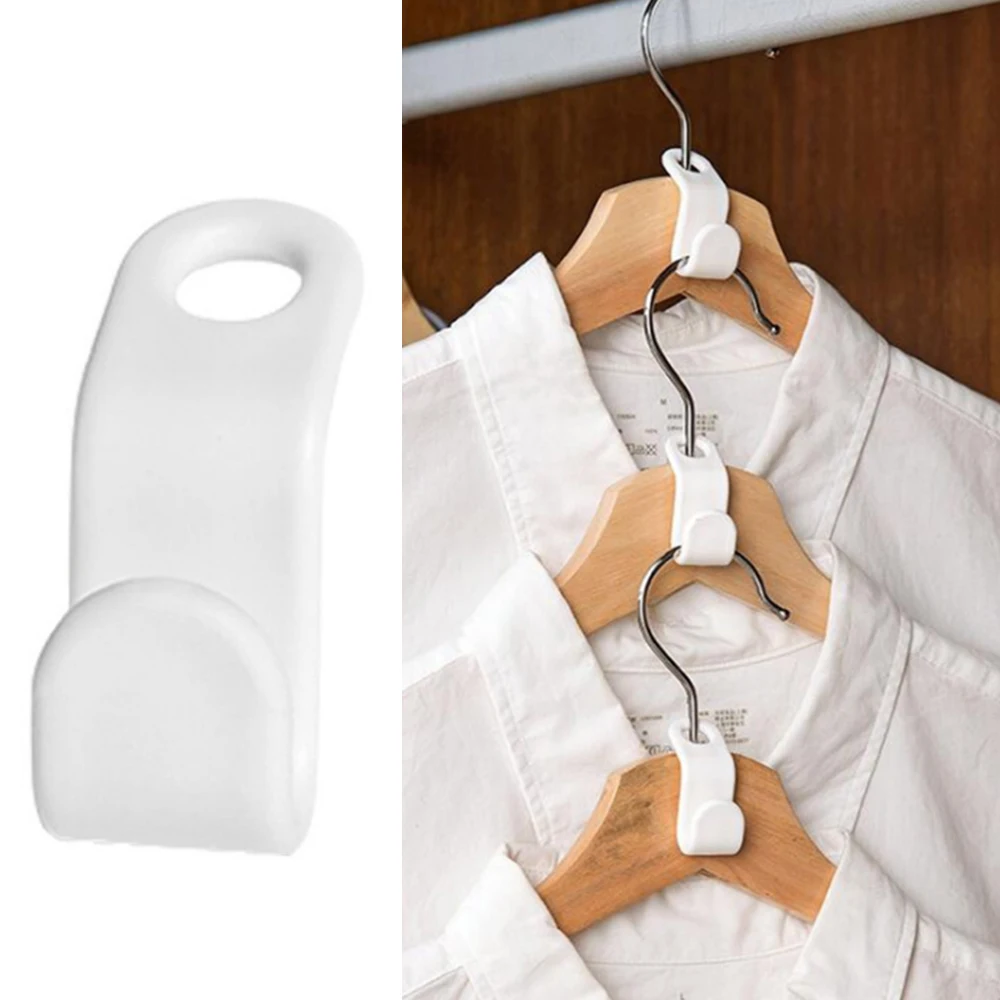 

6/12/24pcs Antislip Clothes Hanger Wardrobe Space-saving Stack Plastic Home Easy Hook Multifunction Diy Hook Closet Storage Rack