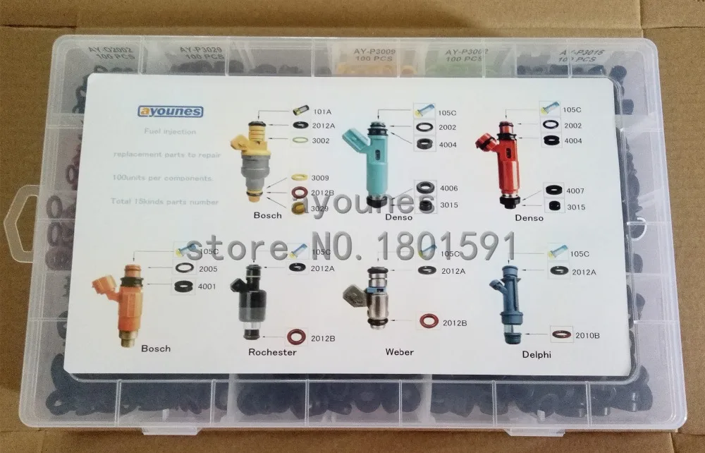 Fuel Injector Repair Kits for Ford Audi Mitsubishi Toyota 1501 Pieces/box diesel injector tube fuel injector cleaner fuel injector removal tool injector washer shims fuel injector seals repair kit gasket