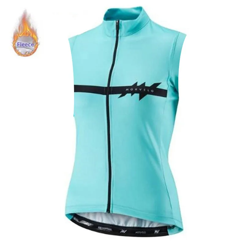 Женская зимняя термо флисовая безрукавка для езды на велосипеде Джерси Топы Pro Team Mtb велосипедная одежда велосипедная рубашка