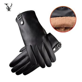 

2019 Winter Men Gloves Leather Thick Thermal Warm Touch Screen Gloves for Motorcycle Riding