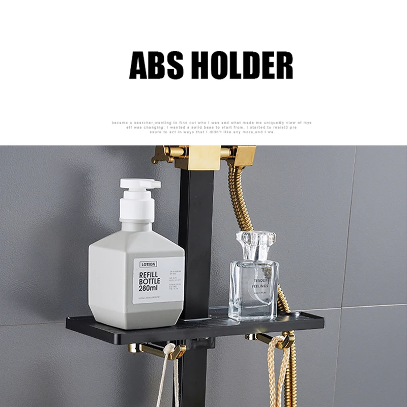 Digital Shower Set Bathroom Smart Thermostatic Shower System Wall Mount Hot Cold Mixer Bath Faucet Square Head SPA Rainshower