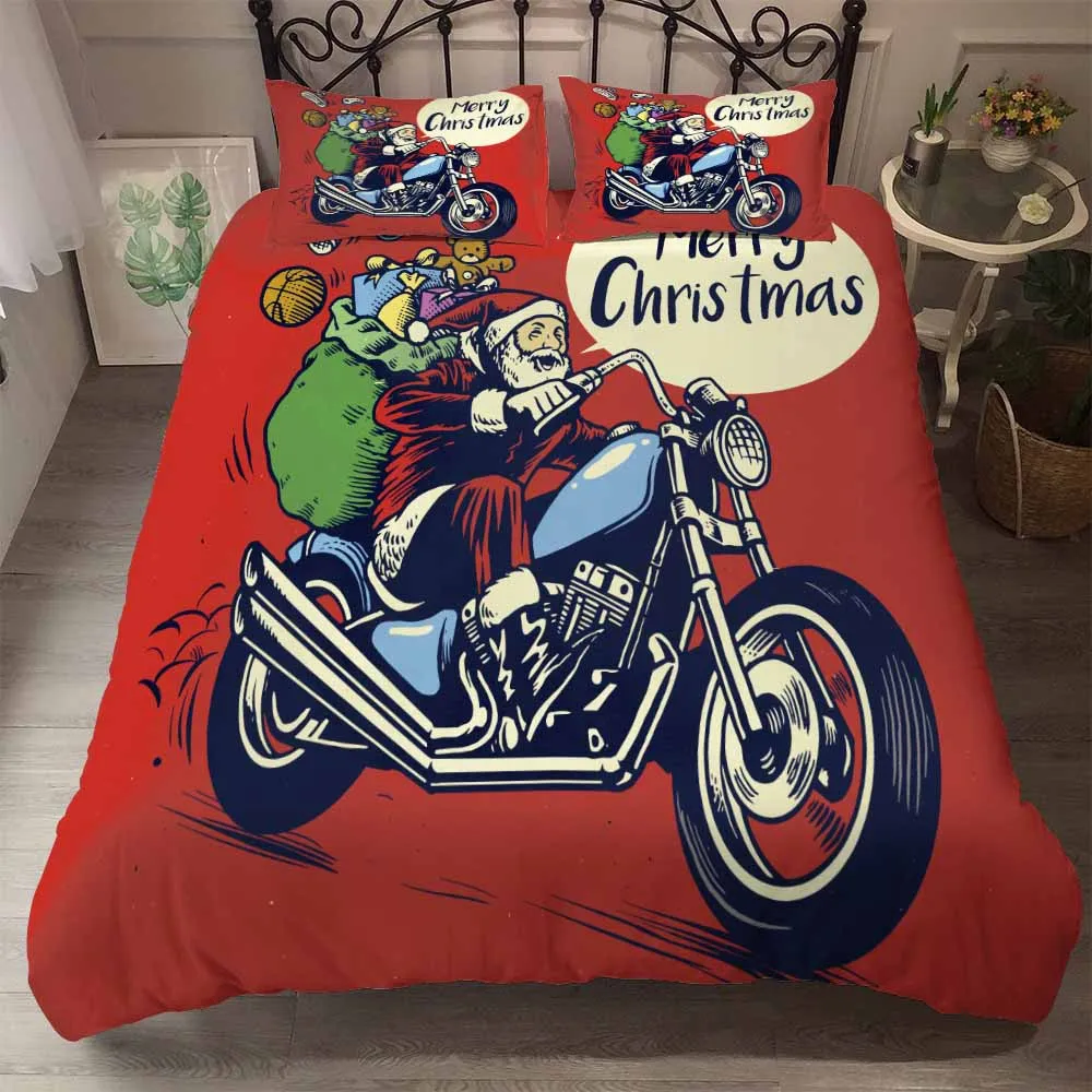 Color-4 Санта Клаус спальный набор с одеялом, мультяшный пододеяльник, набор на заказ, королева король, односпальное постельное белье, набор для мальчика, рождественский подарок - Цвет: Color-4