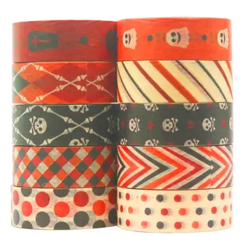 

Halloween Washi Tape Set Sticky Adhesive Paper Tape for Holiday Decorations Gift Wrapping Scrapbooking Arts Crafts