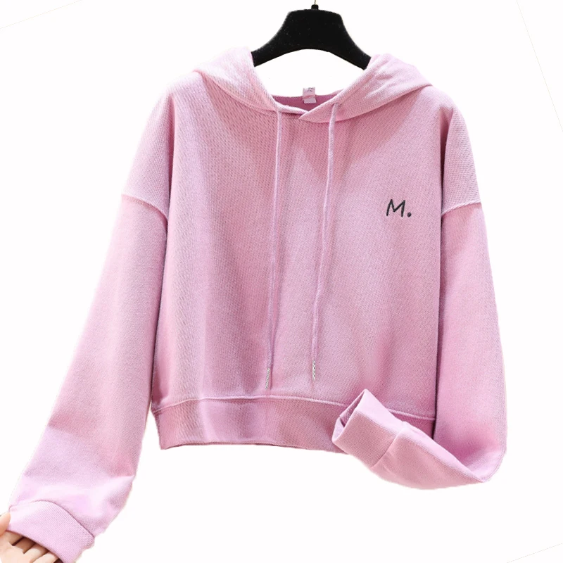 

Women Long Sleeve Hoodies Sweatshirt Female Long Sleeve Sweatshirts Autumn Fashion Tops Winter Women Clothing Short Hooded