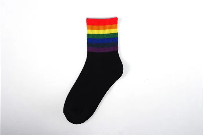 Rainbow 06 Новые модные радужные носки хлопковые спортивные носки для велоспорта милые женские носки в Корейском стиле в стиле хип-хоп женские длинные носки Harajuku уличная одежда Sox - Цвет: Rainbow 06