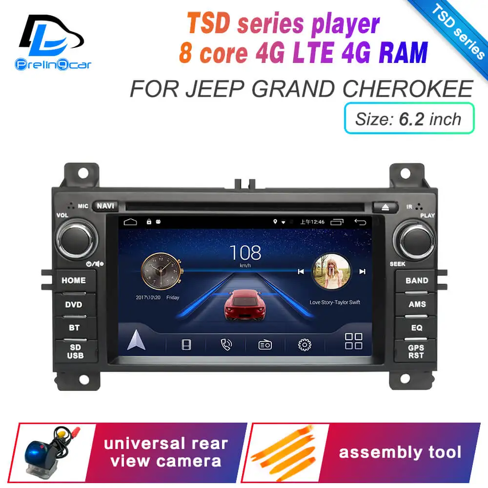 TSD 6.2 Cherokee 4G Lte Android 9,0 gps Мультимедийная навигационная система для JEEP Grand Cherokee автомобильный dvd-плеер Подушка подголовник радио - Цвет: TSD 6.2 Cherokee