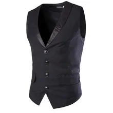 Новые продукты, приталенный костюм с воротником, жилет, корейский стиль, джентльмен, с металлической пряжкой, универсальный жилет MJ12