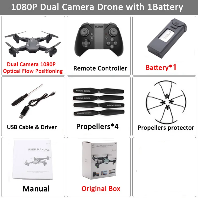 Visuo XS816 RC Drone с 50-кратным зумом WiFi FPV 1080P или 4K Двойная камера Drone Оптический расход Quadcopter Складная Селфи Дрон Вертолет VS SG106 - Цвет: Set4 1080P 1BAT BX