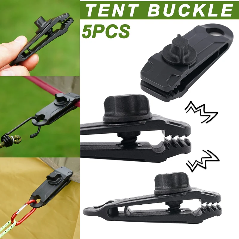 

5Pcs Tent Clip Adjustable Plastic Windproof Reusable Outdoor Tarpaulin Clip FH99