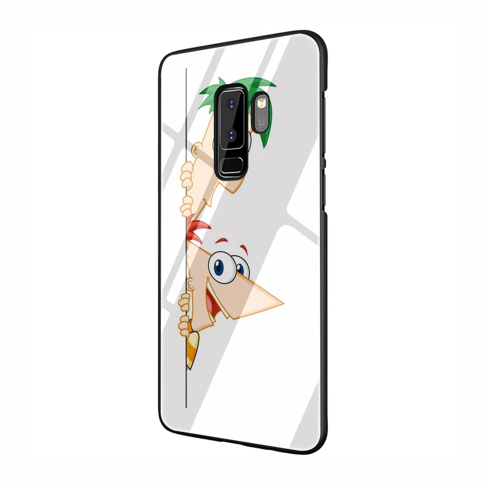 EWAU Phineas and Ferb/Стекло чехол для телефона для samsung Galaxy S7 8 9 10Plus Note8 9 A10 20 30 40 50 60 70