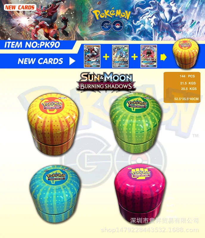 Новый Покемон Kaart энгели POKEMON Ptcg Ronde Blikje 76 Kaarten для Doos Battle Collectie Kinderen Speelgoed
