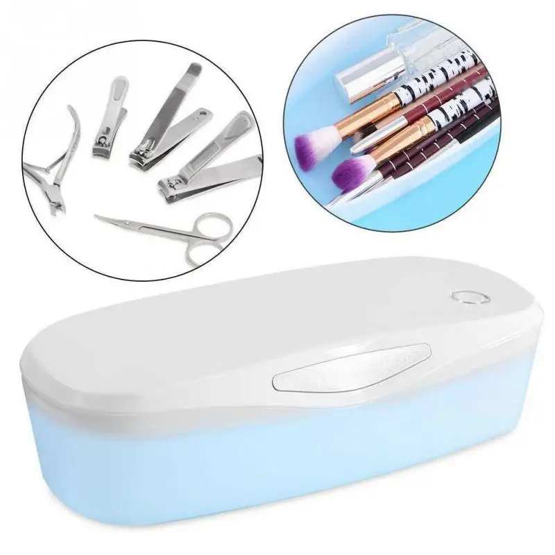 Светодиодная коробка для стерилизатора, щетка для хранения, пинцеты для чистки салона, маникюра, УФ-светильник, инструменты для ногтей, портативный макияж, перезаряжаемая дезинфекция