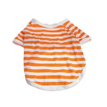 Модная Повседневная Весенняя и летняя оранжевая одежда для любимца Мишка собака рубашка в полоску зоотовары для собак кошек