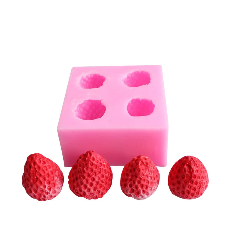 3d Strawberry Silicone Mold - Strawberry Mold For Fondant