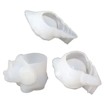 

3Pcs Conch Elephant Shape Beauty Blender Rack Mold Kit Silicone Resin Mold Makp Up Egg Stand Epoxy Resin Mould Art Tools