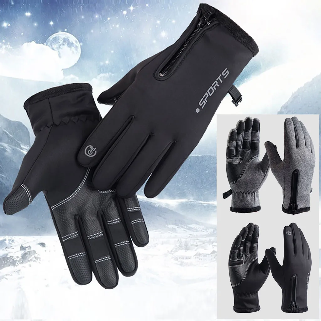 Ветрозащитные перчатки для вождения для женщин и мужчин, водонепроницаемые, с сенсорным экраном, на весь палец, теплые варежки, рукавицы, Зимние перчатки для женщин и мужчин