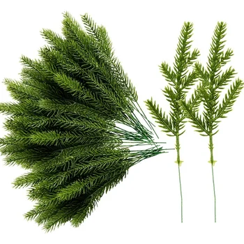 

60 Packs Artificial Pine Needles Branches Garland Green Plants Pine Needles,Fake Greenery Pine Picks for DIY Garland