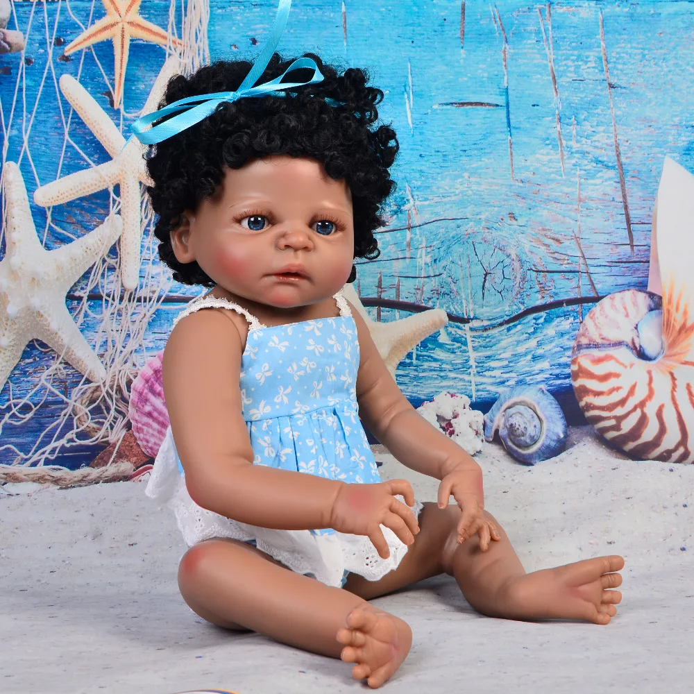 NPK 55 см прекрасная силиконовая кукла Reborn Bebe для девочки, Реалистичная кукла для маленькой девочки в мягкой кукольной одежде, лучший подарок для детей