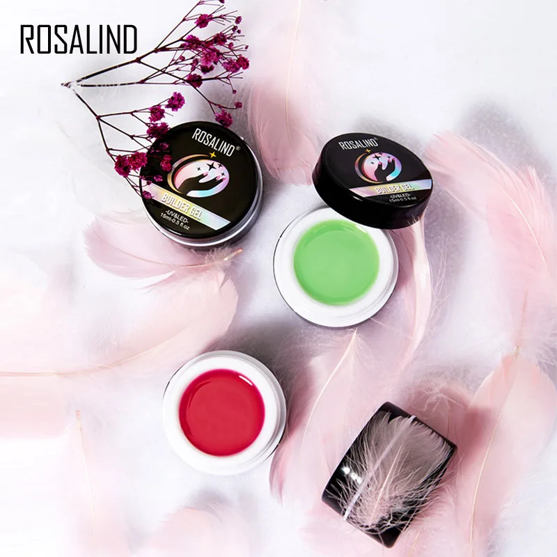 ROSALIND 15 мл полигель-лак для ногтей прозрачный гель для наращивания ногтей строительный дизайн ногтей замачиваемый Полупостоянный УФ-гель лампа для маникюра DIY