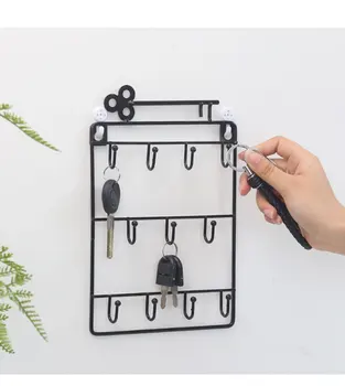 

Lron Wall Mounted Hooks 12 Hangers Decorative Key Holder Metal Coat Hat Rack Home Decor Storage Organizer Key Holder Wall